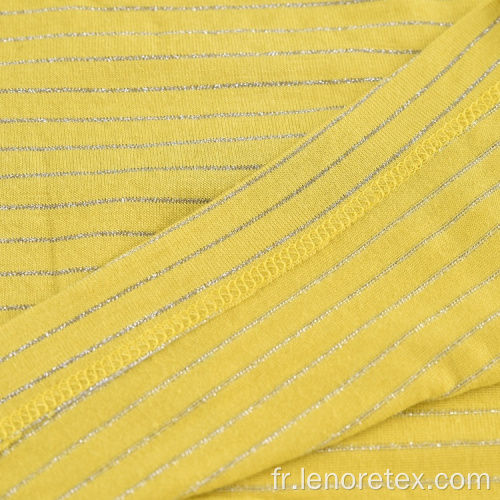 Tissu à rayures métalliques de Lurex teints de fils éco